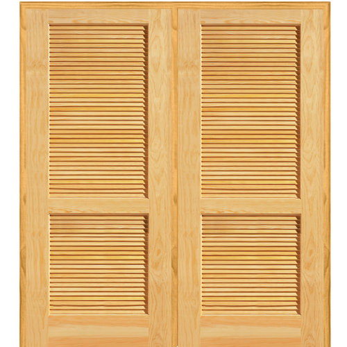 Verona Home Design Louver Interior Door 80'' Solid + Manufactured Wood